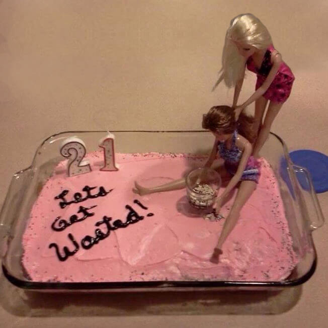 Drunk Barbie Cake Gift Idea For 21st Birthday