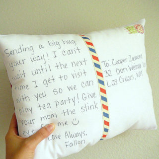 pillow postcard gift idea