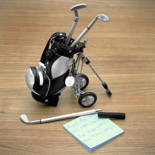 Golf Pens With Golf Bag Holder Gift Idea