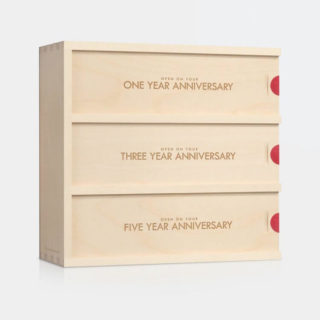 Newlyweds Anniversary Wooden Wine Box Gift