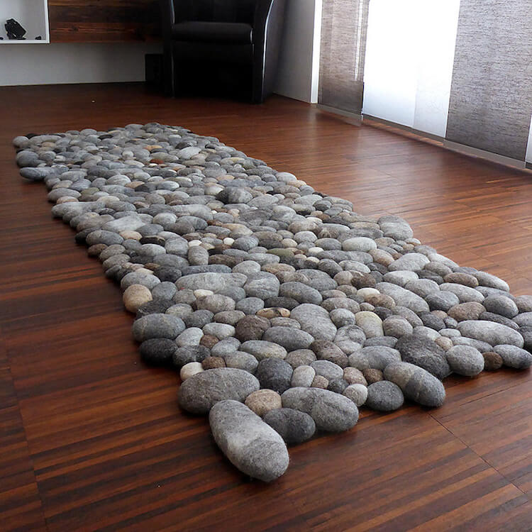 Felt Rocks Rug optical illusion rugs padstyle