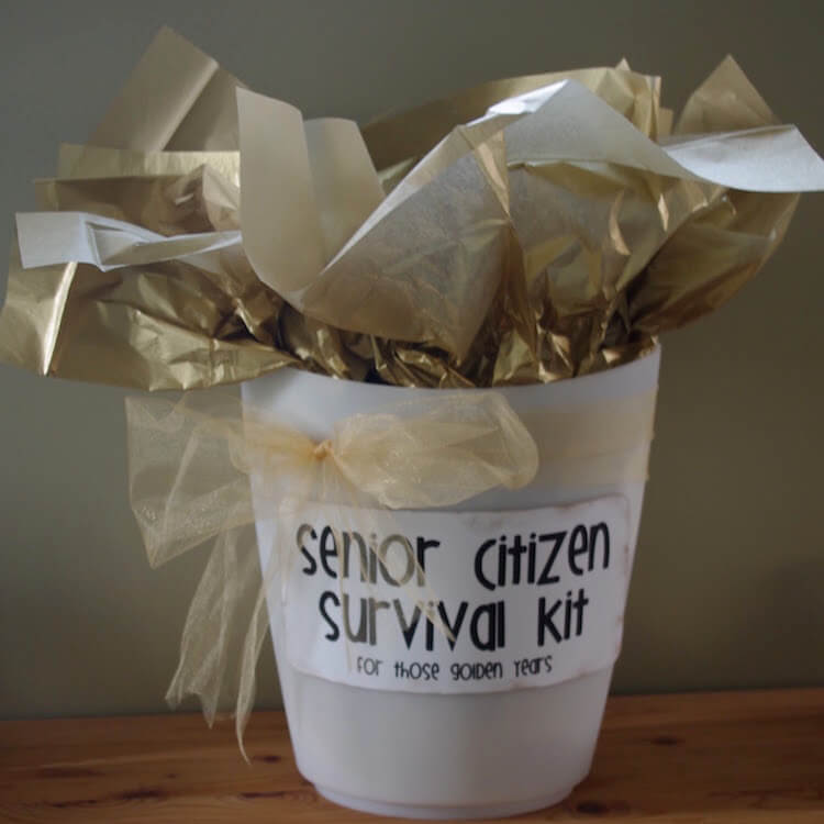 Senior Citizen Survival Kit, Man Gift, Birthday, Over the Hill, Old Person,  Gag Gift, Inappropriate Gift, Funny, Joke Gift, Party Favors 
