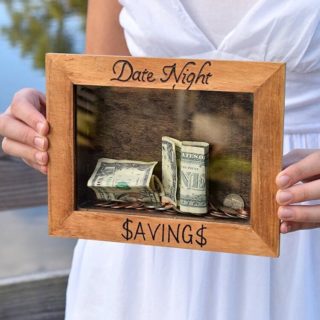Anniversary Gift Date Night Savings Bank Wall