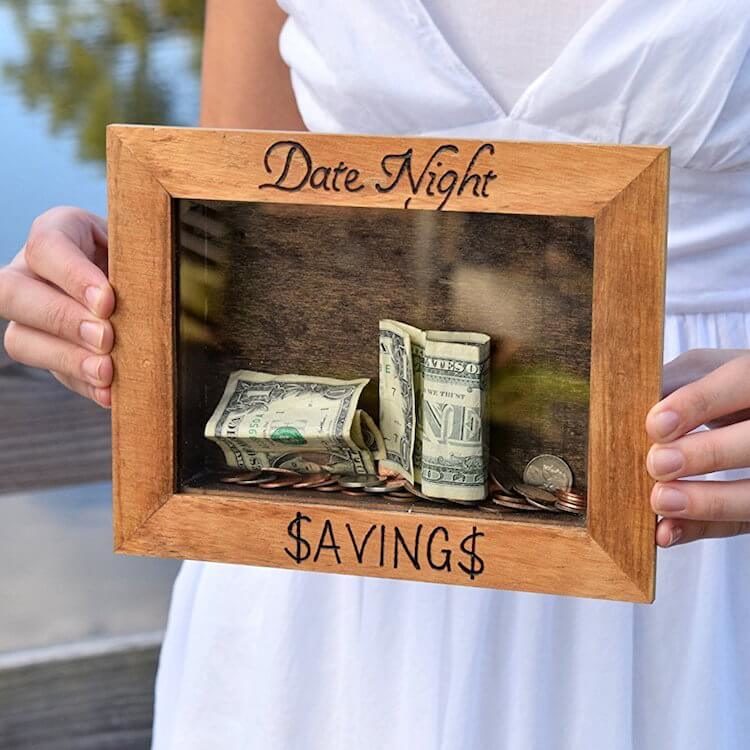 Anniversary Gift Date Night Savings Bank Wall