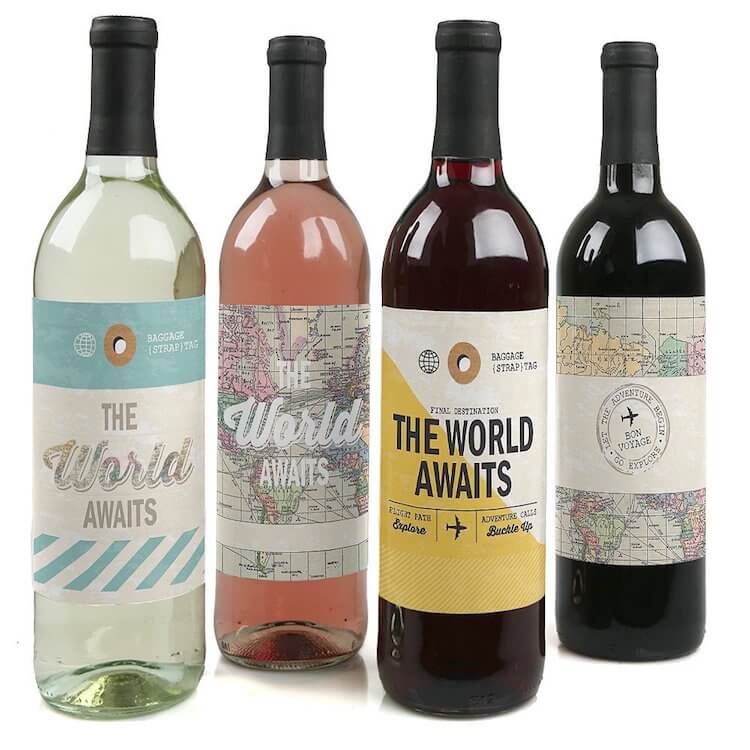 Travel Theme Wine Bottle Labels This Year's Best Gift Ideas