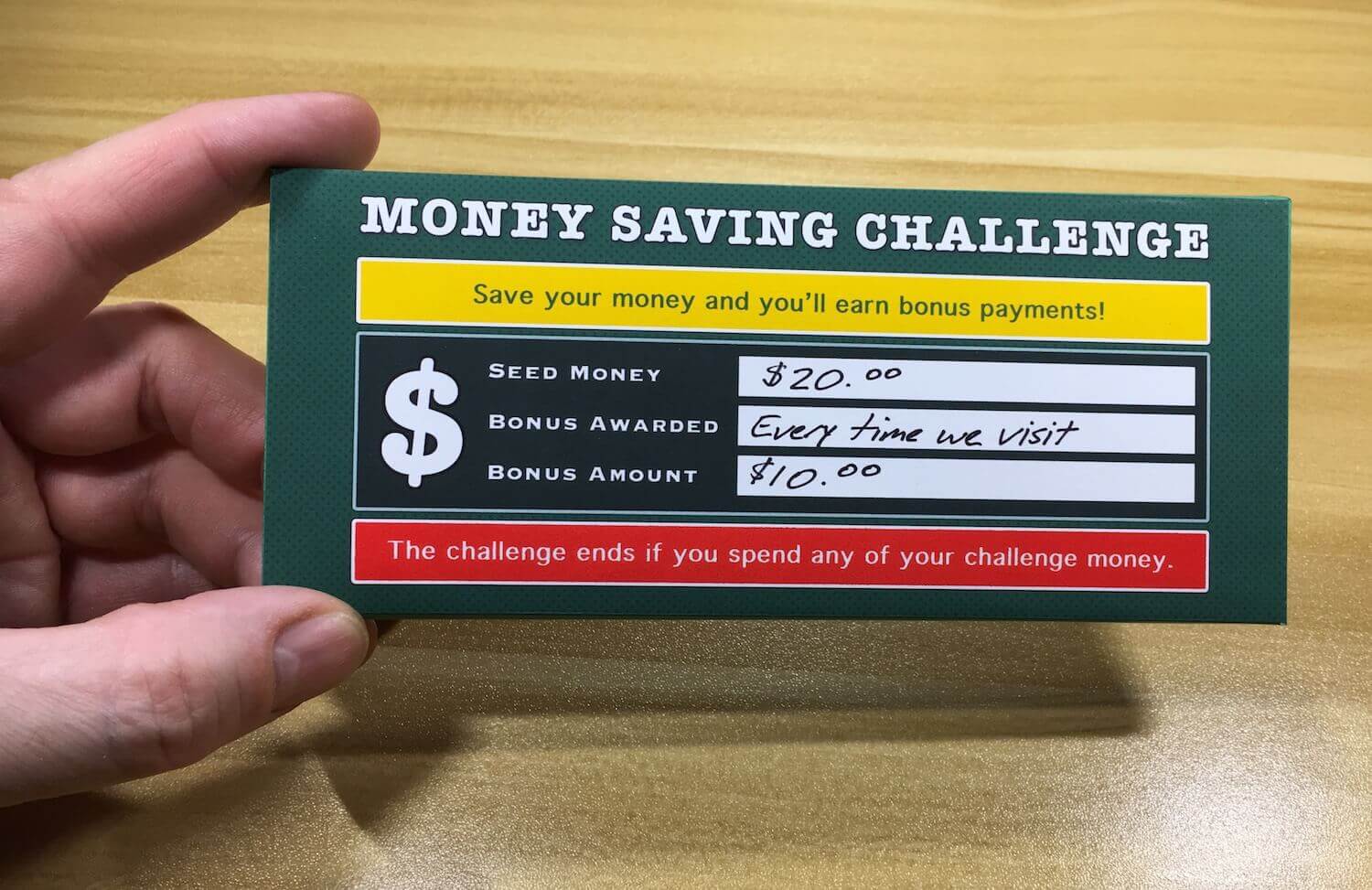 Completed Money Saving Challenge Envelope. 2