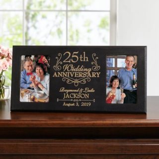 25th Anniversary Then & Now Anniversary Gift Frame