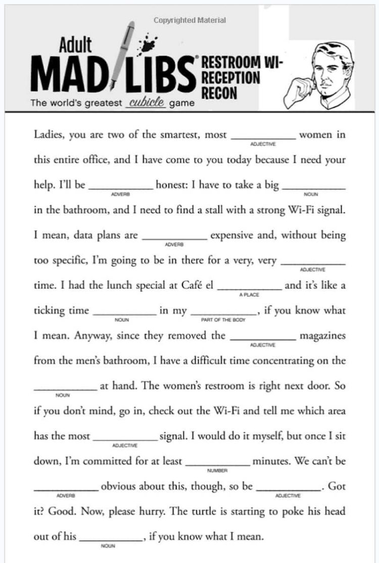 Gifts Office Mad Libs 2