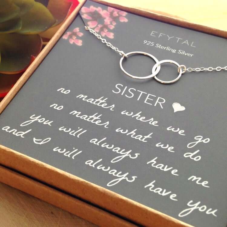 Gifts For Sister Double Circle Necklace 3