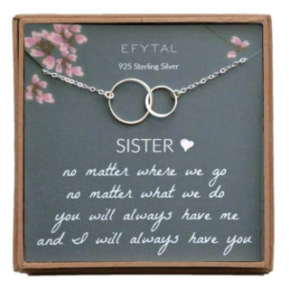 Gifts For Sister Double Circle Necklace
