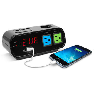Alarm Clock With Power Outlets & Usb Port