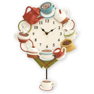 Coffee Cup Pendulum Wall Clock