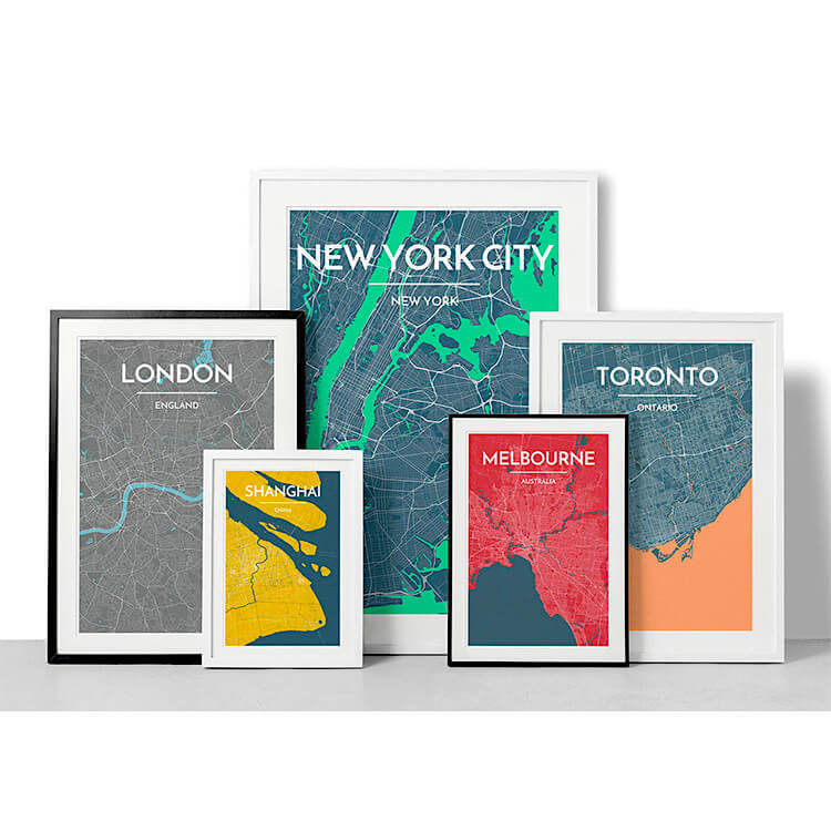 Artistic City Map Prints